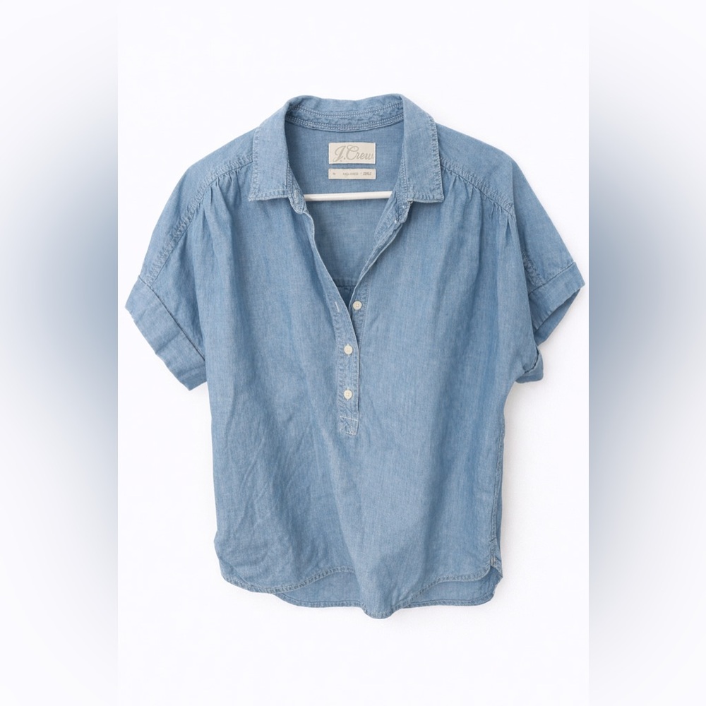 J. Crew Chambray Blue Button-Up Shirt